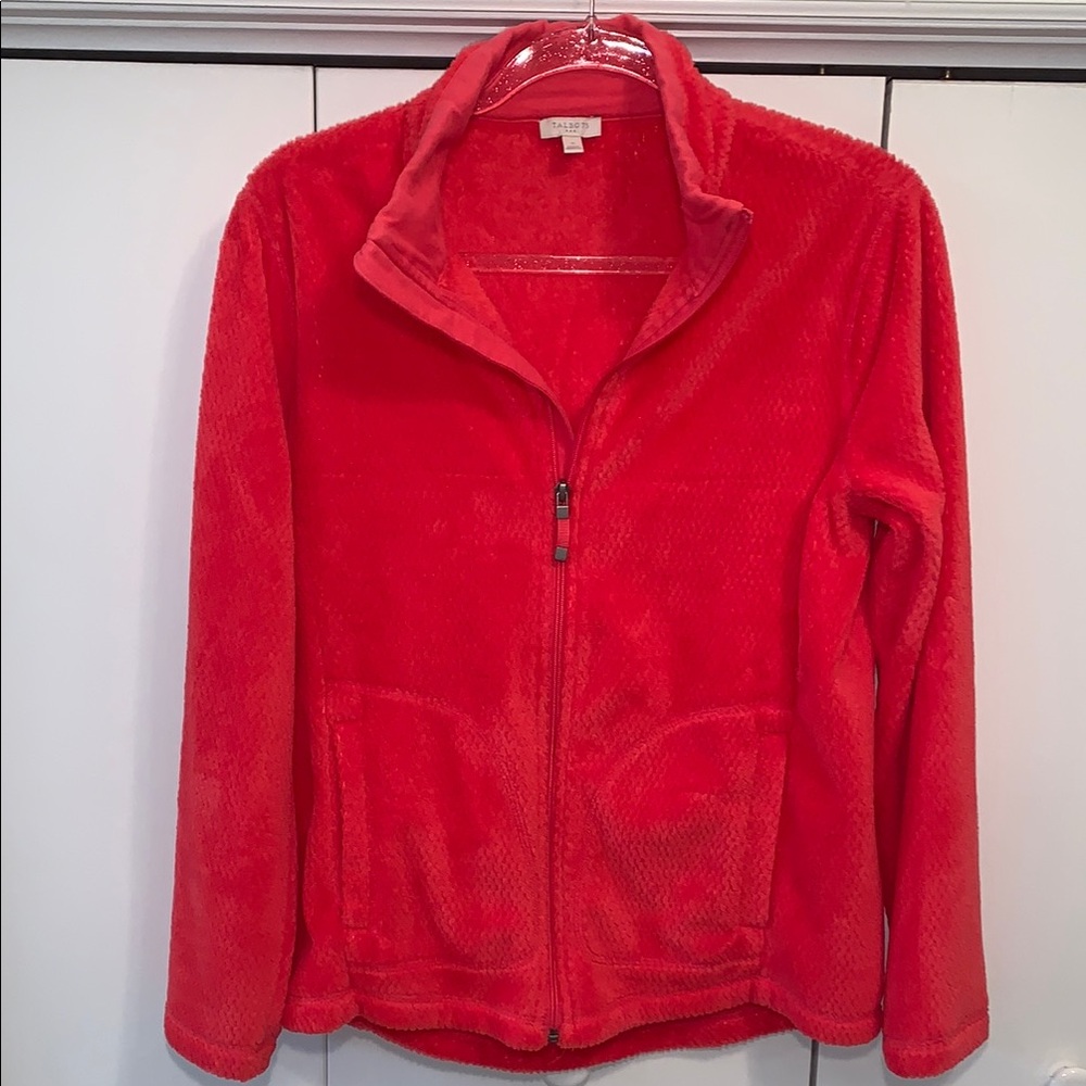 T by Talbots Women's Red Faux fur Jacket